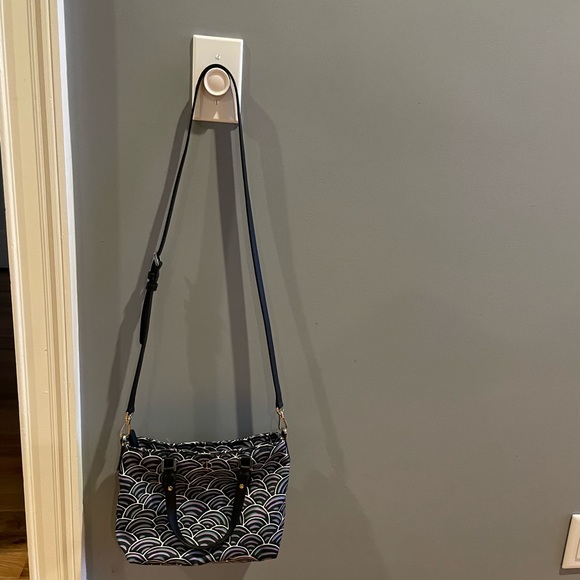 Rare Kate Spade Green & Purple on Black Satchel - Picture 6 of 12